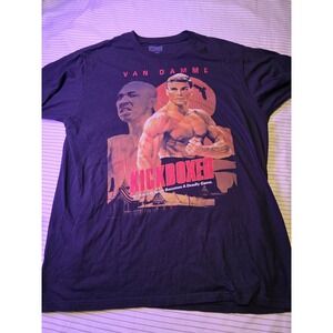 1078 American Classics Van Damme Kickboxer Movie Graphic T-Shirt Navy Blue XL